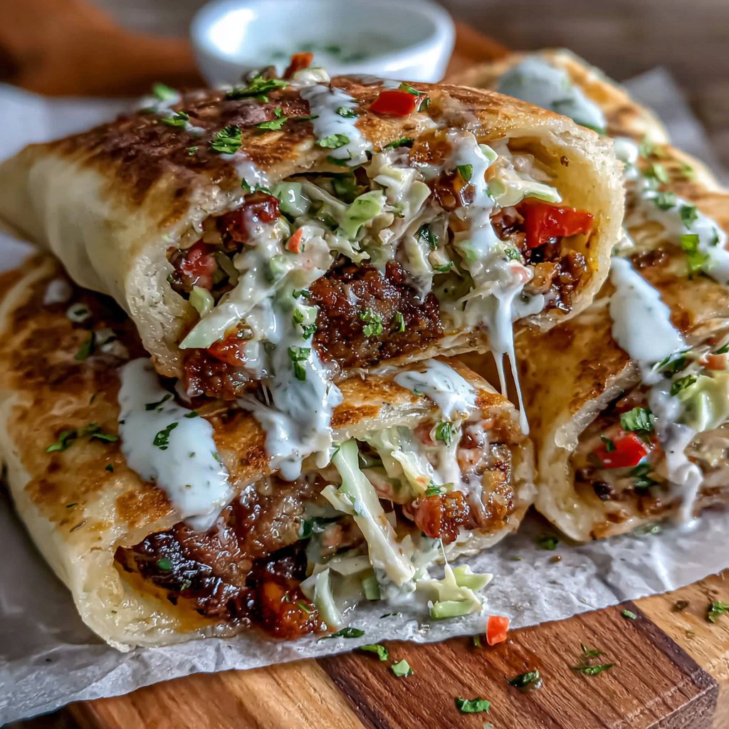 Smoky Burger and Slaw Wrap