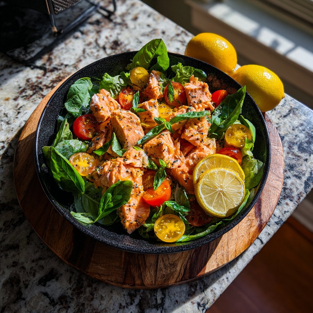 Lemon Basil Salmon Salad