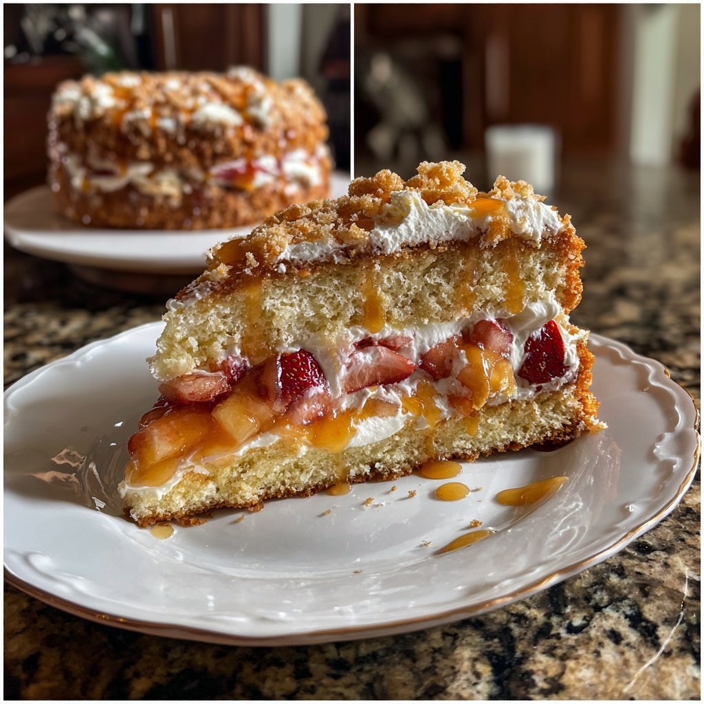 Ginger Peach Strawberry Shortcake