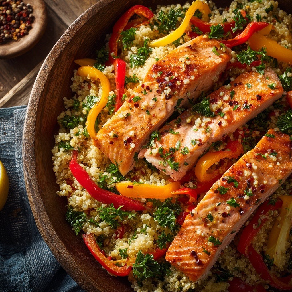 Mediterranean Quinoa Salmon Salad