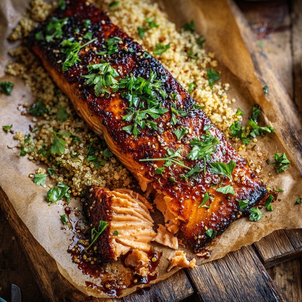 Barbecue Salmon and Quinoa